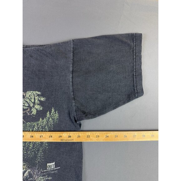 Rare Vintage 1996 Stand Out Designs Earth Nature Animal Deer Forest Black Faded - Picture 8 of 9